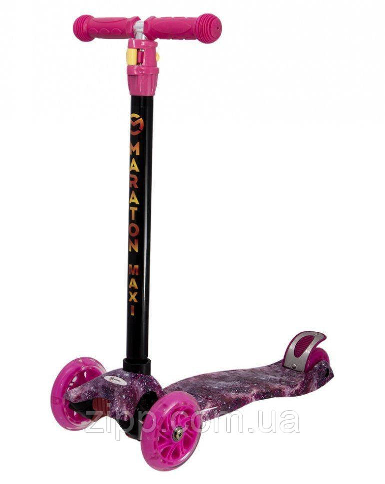 Самокат Maraton Maxi / Рожевий космос, фото 1