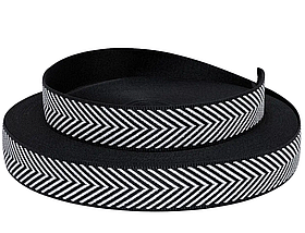 Стропа для сумок та ременів ширина 38мм колір Чорний + білий