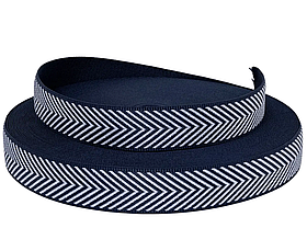 Стропа для сумок та ременів ширина 38мм колір Темно-синій + білий