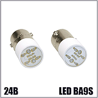 Лампа сменная синяя LED BA9S AC/DC 24B