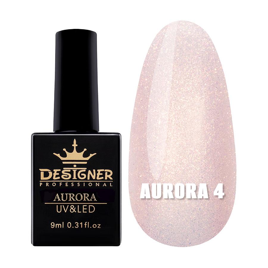 ГЕЛЬ-ЛАК DESIGNER AURORA З ЕФЕКТОМ ВТИРКИ №4, 9 МЛ