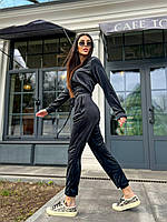 Жіночий якісний плюшевий весняний спортивний велюровий прогулянковий костюм кофта на змійці та штани VV