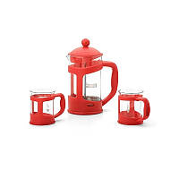 Френч-пресс с чашками Bialetti Coffee Press Red 4651 (3 пр)