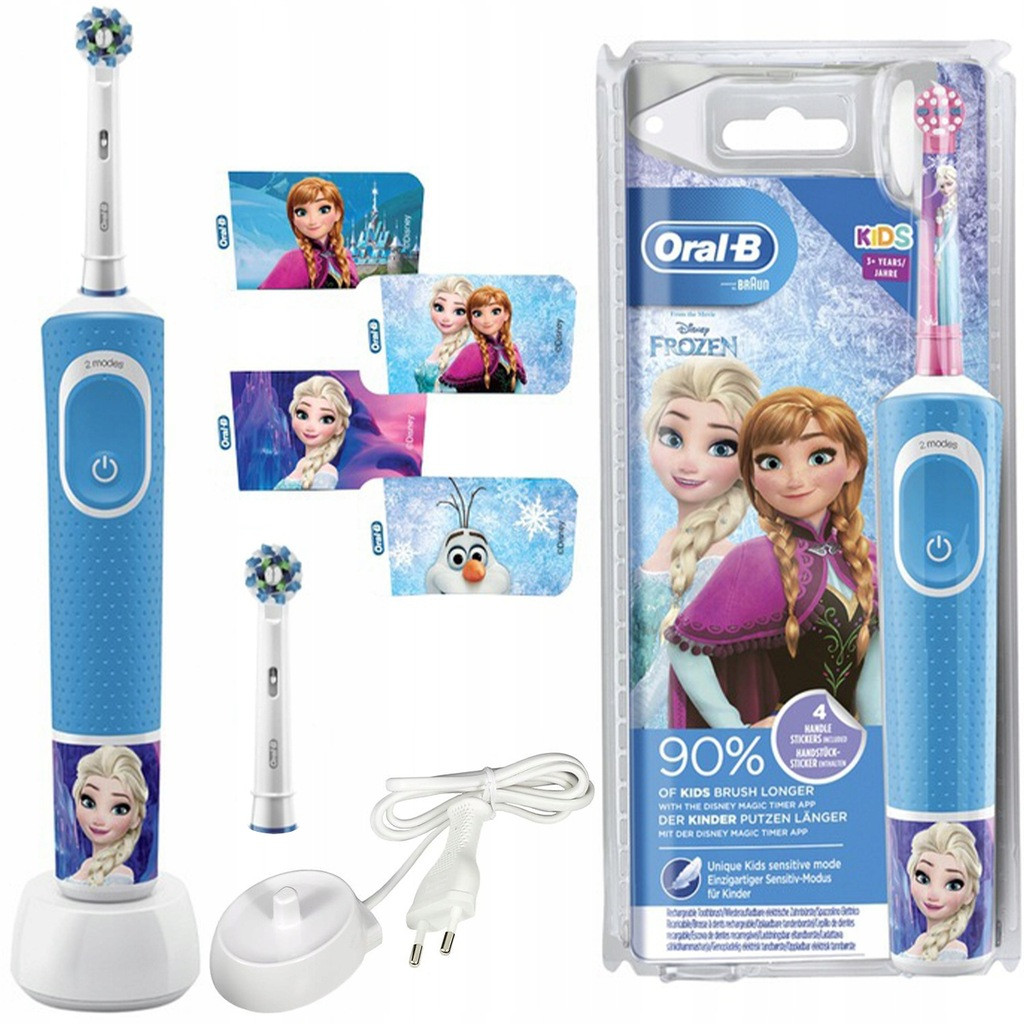 Електрична зубна щітка дитяча Oral-B D12 Kids Frozen Холодне серце + зарядний пристрій