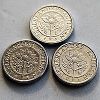 Набор из 3-х оборотных монет 1 цент, Нидерландские Антильские острова, 1990-2001