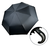 Чоловіча складна парасоля напівавтомат на 8 спиць з ручкою напівгак від TheBest, є антивітер, чорний, 0710-1