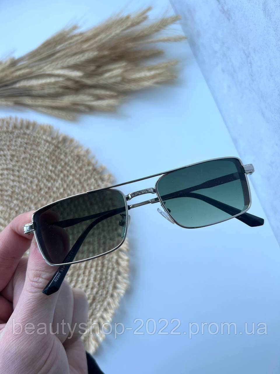 Сонцезахисні окуляри прямокутні унісекс металева оправа - фото 6 - id-p2132427006