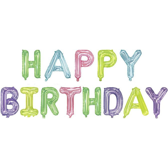 Фольговані надувні кульки Двосторонні HAPPY BIRTHDAY | Різнокольоровий льодяник