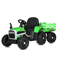 Детский электромобиль Bambi трактор с прицепом M 5733EBLR-5 зеленый с пультом, музыка , свет