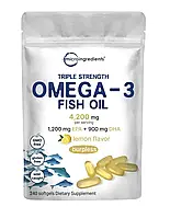 OMEGA-3 FISH OIL, 240 SOFTGELS Омега-3, 240 желатинових капсул, строк до 29/10/2025