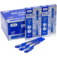 Гелиевая ручка пишет и стирает в пластиковом корпусе с сменным стержнем Синяя BIA M-6006 в упаковке 12 шт