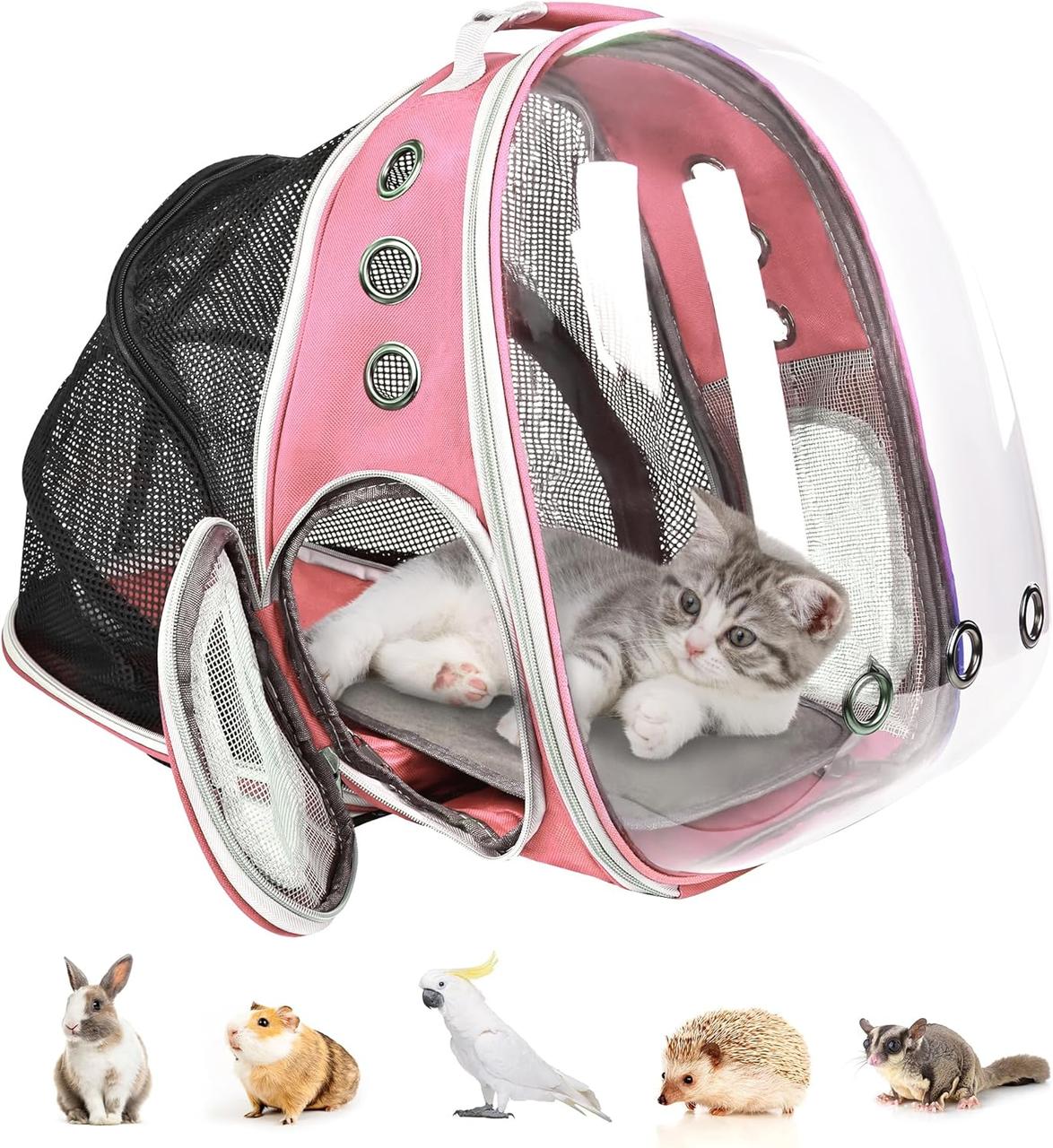 Рюкзак перенесення для тварин розсувний CosmoPet CP-15 для котів та собак 39x34x21 см Pink
