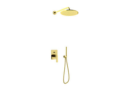 Душева система KOHLMAN EXPERIENCE 30 BRUSHED GOLD + BOX прихованого монтажу *, фото 1
