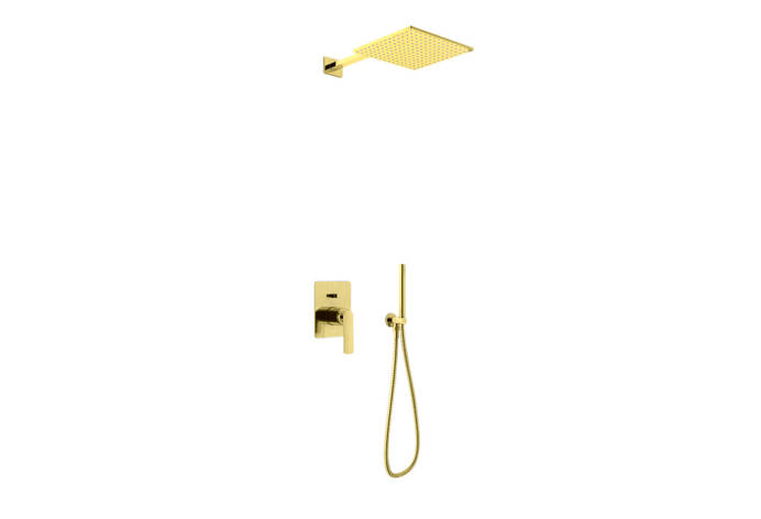 Душова система KOHLMAN EXPERIENCE 30 BRUSHED GOLD + BOX прихованого монтажу, фото 1