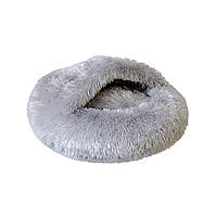 Лежак для домашних животных От Джека Яранга обивка иск.мех Травка Ø55/35х15 см (Vitan TM) Серый