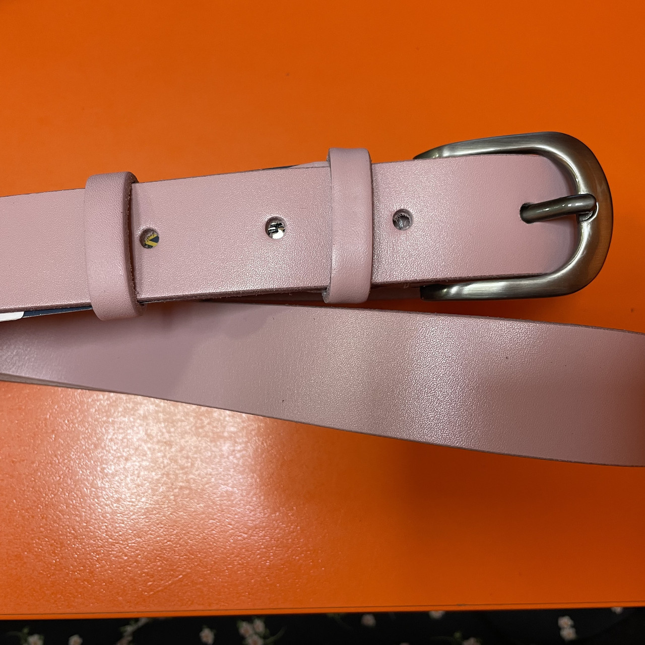 Світлий шкіряний ремінь пудра 3см, фото 1