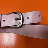 Світлий шкіряний ремінь пудра 3см, фото 4