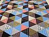 Літня ковдра-покривало 200х220см Лелека Текстиль Різнокольорові трикутники, фото 4