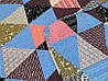 Літня ковдра-покривало 200х220см Лелека Текстиль Різнокольорові трикутники, фото 6