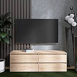 Широка Тумба для телевізора 1400 ЛТВ Лайт Еверест Дуб крафт Білий (140х38х49 см), фото 8