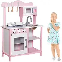 Ricokids 7835 дитяча кухня рожева + столові прибори мікрохвильова піч W10c404i.