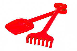Іграшкова Лопатка з грабельками "Гулівер" 1424TXK, довжина 50 см (Червоний)