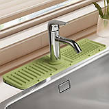 Килимок для мийки, килимок для змішувача, дренажний килимок, сушарка для посуду, зелений Код 00-0193, фото 3