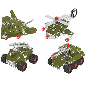 Конструктор металевий Технок 9512TXK C Військова техніка на 430 деталей (9512TXK-RT)