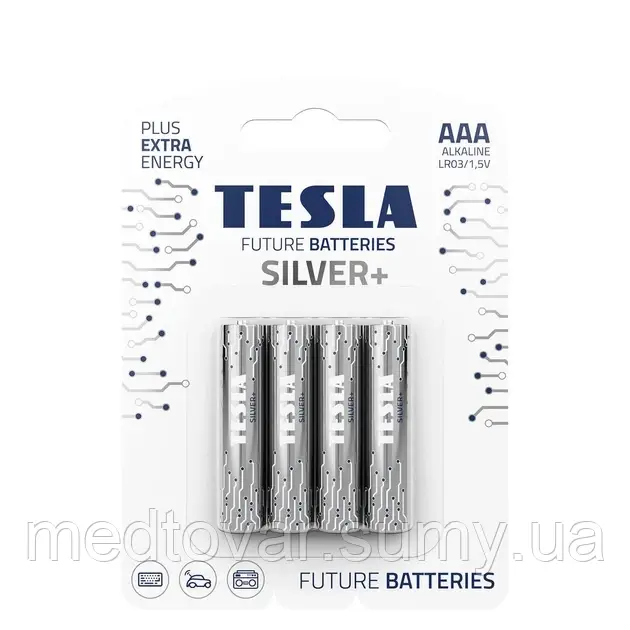 Tesla Батарейки SILVER + AAA LR03/1.5 V (4 шт)