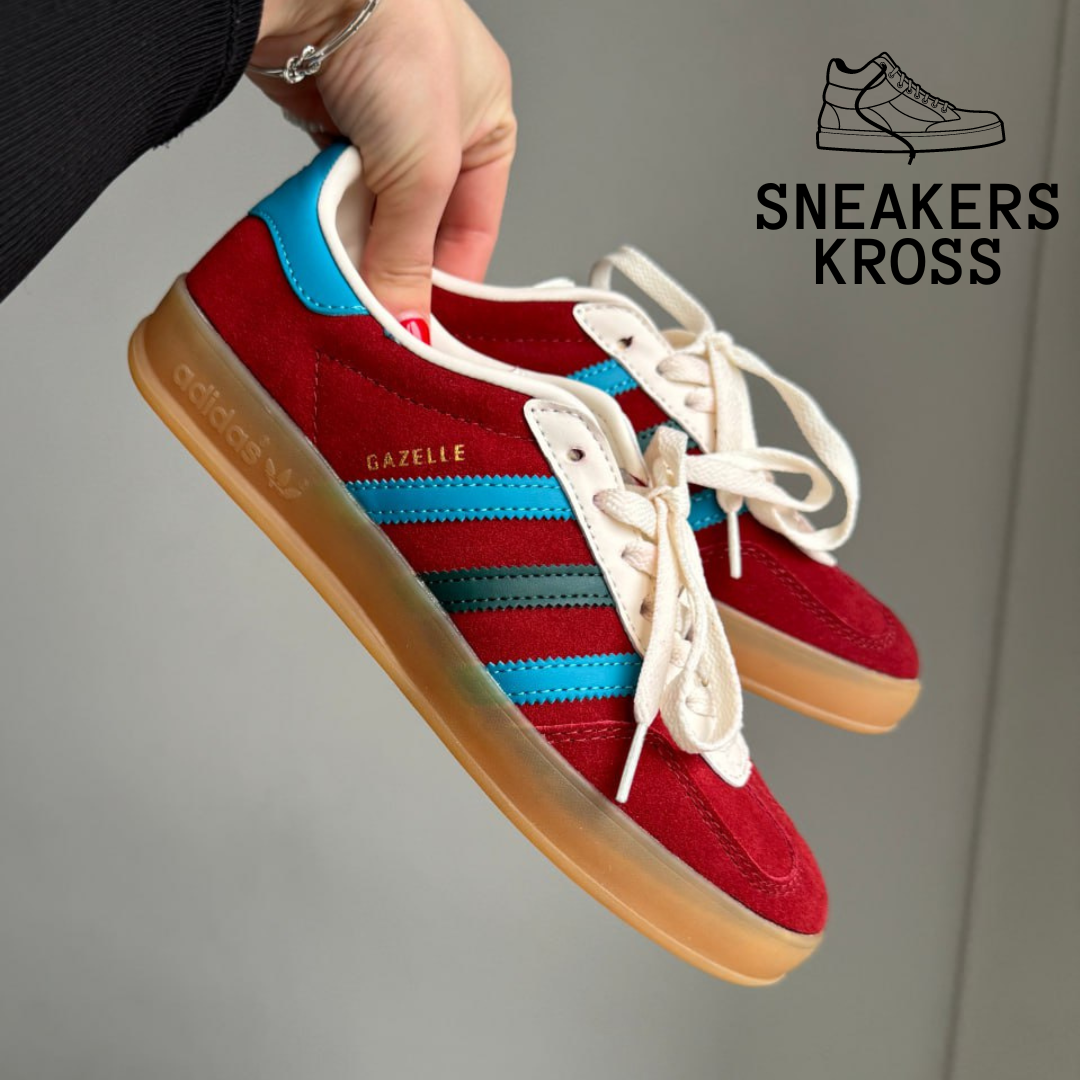 Мужские кроссовки Adidas Gazelle Bordo Blue, Кроссовки Адидас Газели ...