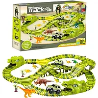 Mega Race Track Xxxl Dinosaur Park гоночна траса динозаври 240 елементів для дітей 360 см.