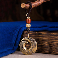 Модный латунный брелок с подвеской Китайское кольцо удачи