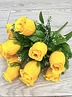 Штучні троянди . Букет штучних троянд з крапельками роси ( рожева, 44 см, 12 бутонів), фото 10