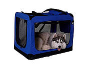 Переноска Транспортна коробка для собак Dibea, сумка 82x58x58 см, синя