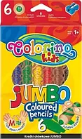 Олівці Colorino 6 шт First Pencil Crayons 6 Colours Jumbo Thick Natural + точилка 41316.