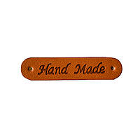 Бирка прышивная "Hand Mande" эко-кожа, Горчица 5*1 см