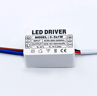 Блок питания (драйвер) для LED светильников DC9-18В, 300мА, 3-5Вт, AC85-265В