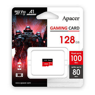 Картка пам'яті Apacer microSD 128 GB C10 UHS-I U3 A1 R100/W80MB/s