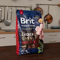 Сухий корм для собак Brit Premium Dog Adult L для великих порід з куркою 15 кг, фото 4