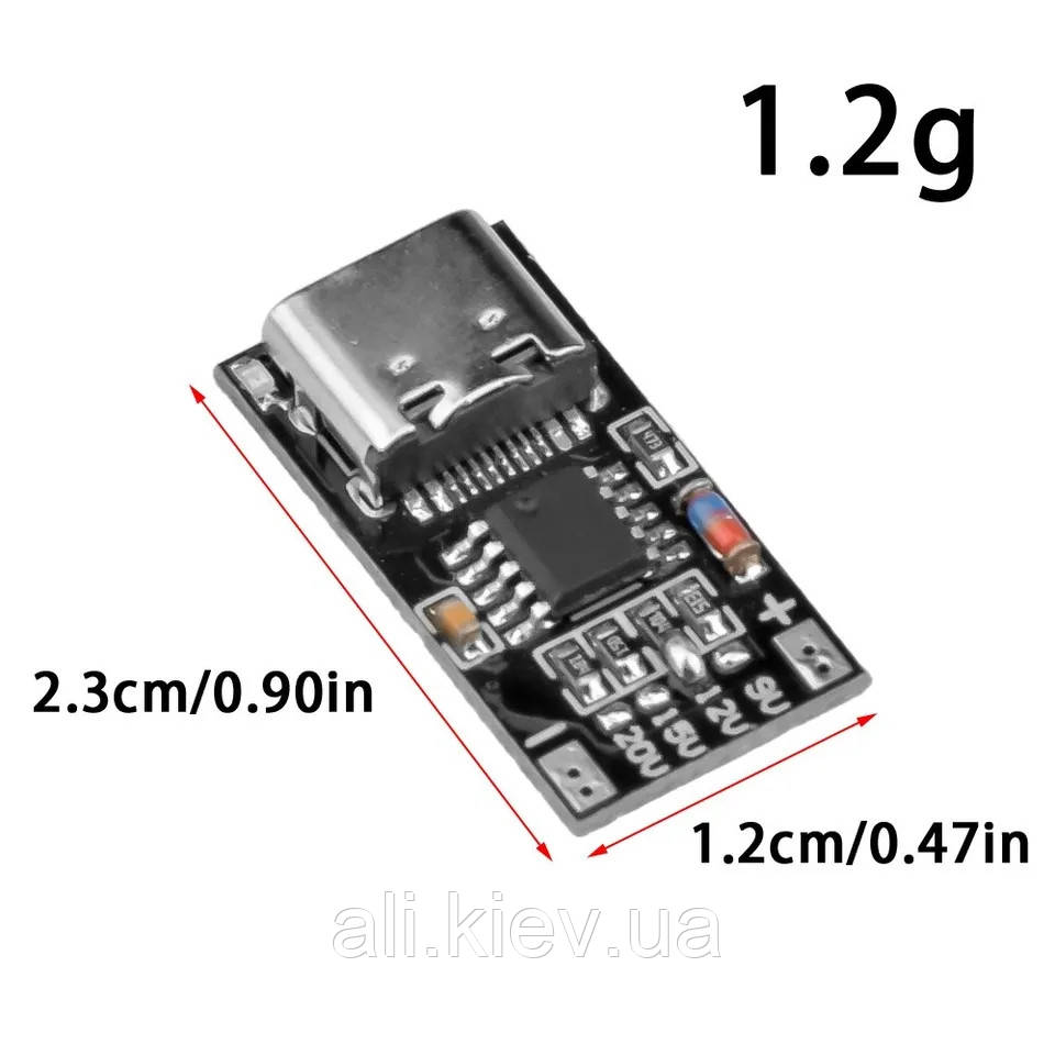 Модуль живлення, швидка зарядка Type-C PD2.0/PD3.0, QC2.0/QC3.0, AFC FCP, DC 9-12в , стабілізатор/перетворювач