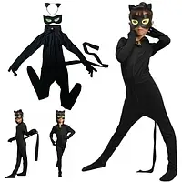 Miraculum Black Cat Toys костюм розмірів 110-122 дитячий комбінезон чорний кіт маска чорного кіта 110-122.