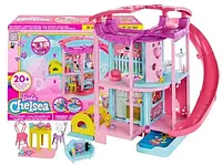 Ляльковий будинок барбі челсі 48 см Barbie Chelsea Playhouse для ляльок + аксесуари.