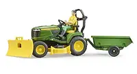 Трактор Bruder 62104 John Deere з газонокосаркою зелений.