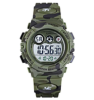 Детские спортивные часы Skmei 1547 Kids (секундомер, будильник) Зеленый камуфляж VCT