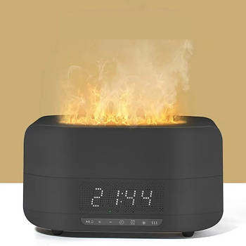 Зволожувач повітря ультразвуковий з ефектом полум'я і Bluetooth колонкою імітація каміна з годинником