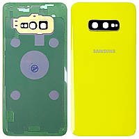 Задня кришка Samsung Galaxy S10e G970F (жовтий оригінал Китай зі склом камери)
