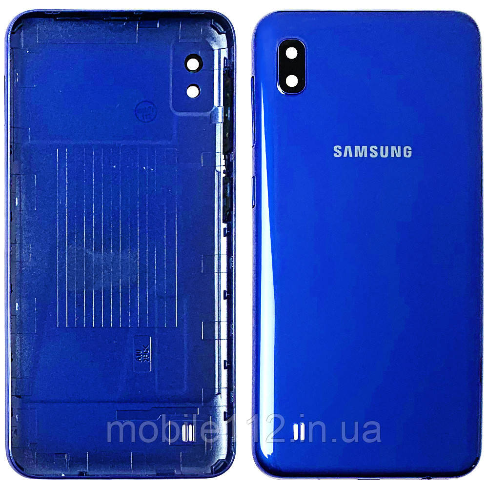 Задня кришка Samsung Galaxy A10 2019 A105F (синя зі склом камери), фото 1
