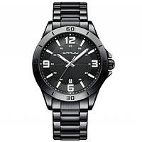Чоловічий наручний класичний годинник Crrju Bilbao (Чорний)