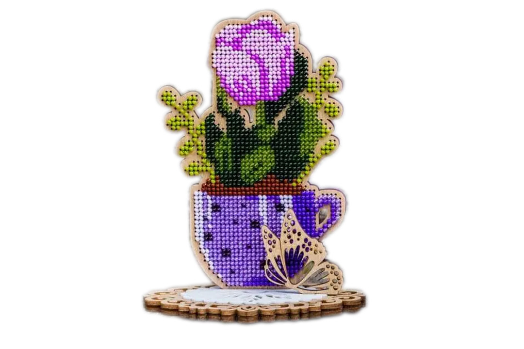 Набір для вишивання бісером для дерева "Тюльпан", FLK-411, 9*14 см, Wonderland Crafts, фото 1