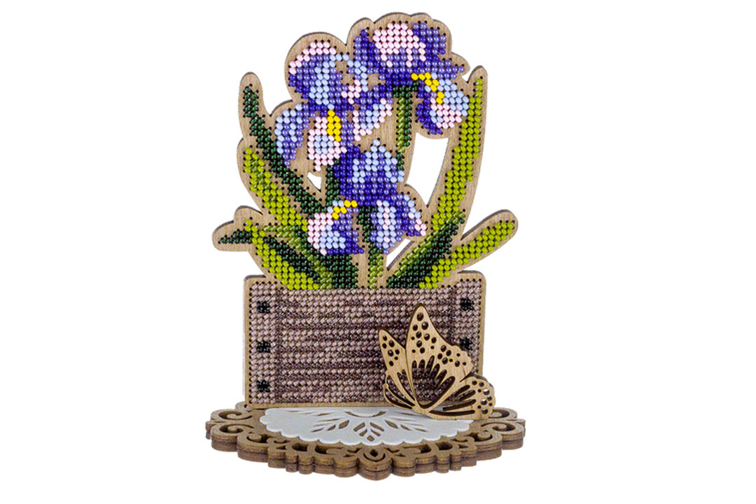 Набір для вишивання бісером для дерева "Іриси", FLK-412, 10*14 см, Wonderland Crafts, фото 1